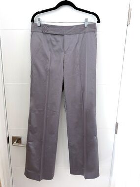 NWT Silver Calvin Klein High-Rise Double Button Wide-Leg Trousers